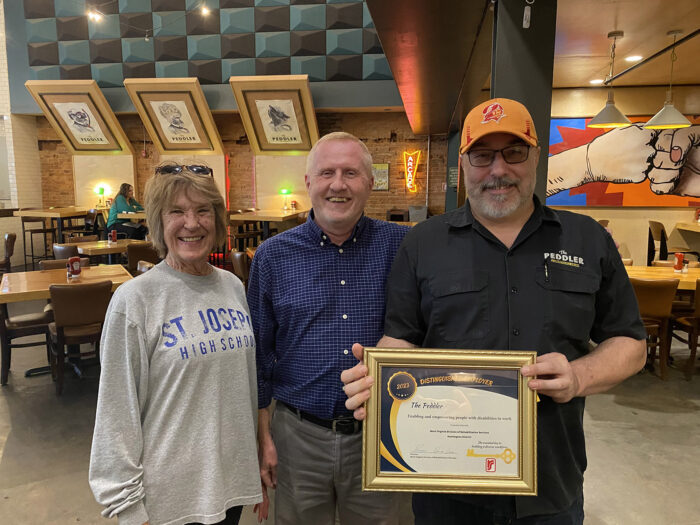 The Peddler in Huntington received an Exemplary Employer certificate from DRS