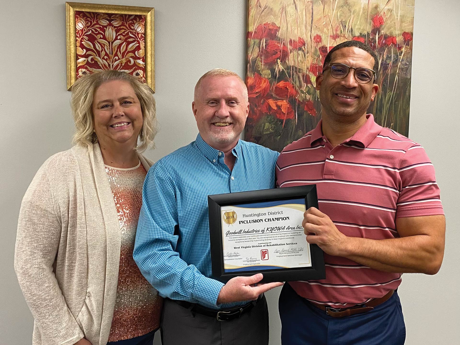 Goodwill Honored with Employer Award for Outstanding Partnership with DRS